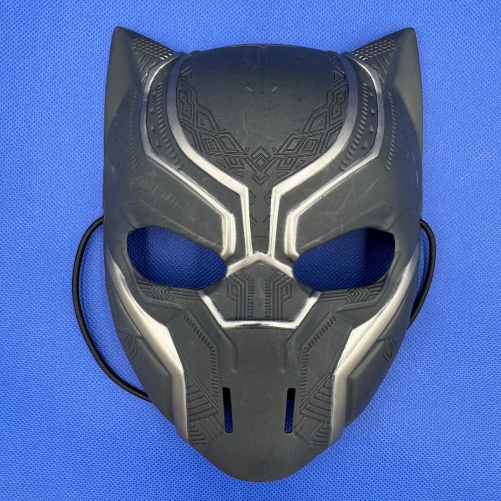Hasbro Marvel Black Panther Mask Black Silver 2016 Toy Wakanda Comic Cosplay